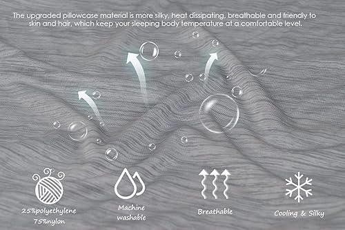 Miniatura 2 de INSEN Almohada refrescante de embarazo, almohada de maternidad para mujeres embarazadas, en forma de C para dormir de lado (gris sedoso refrescante)