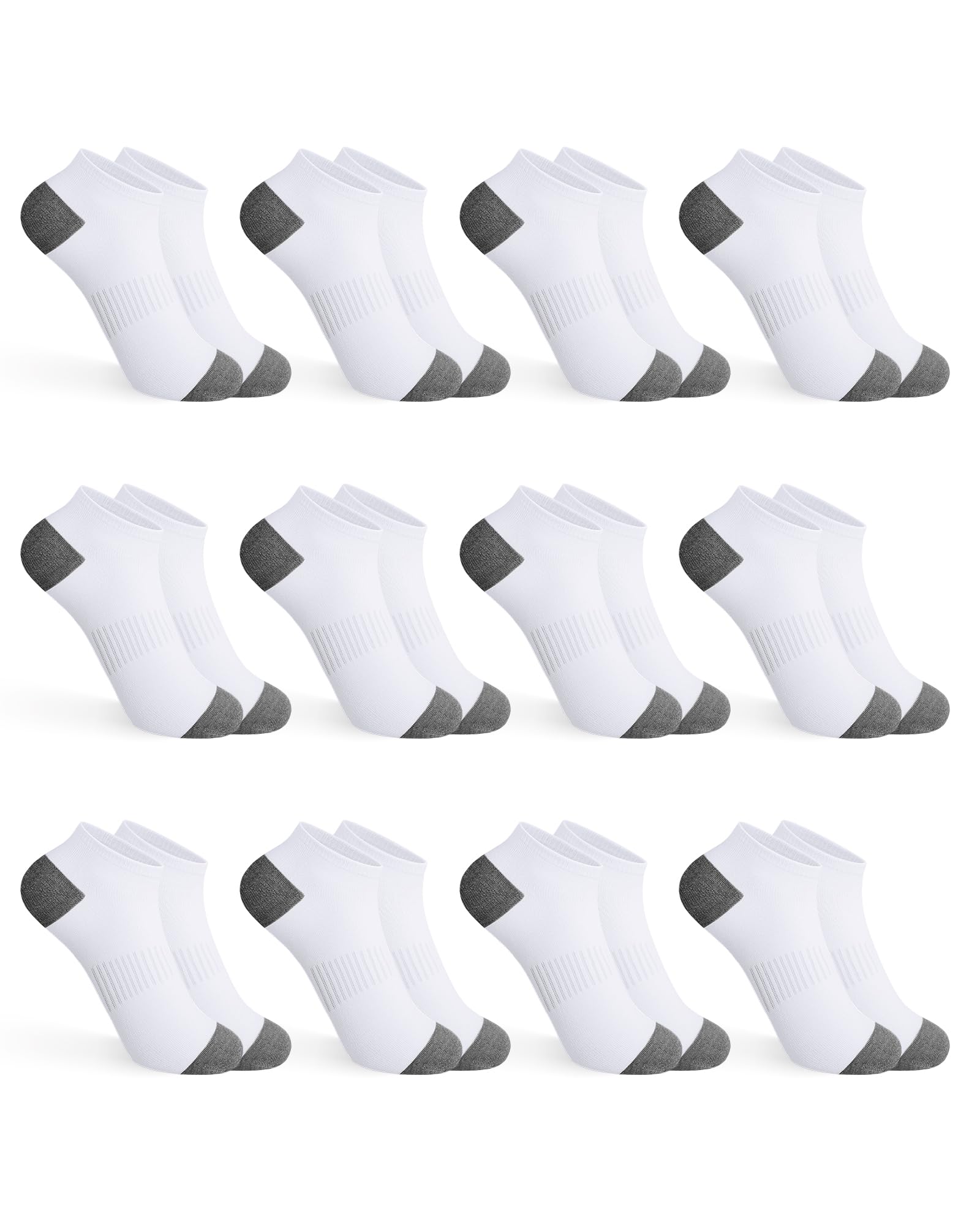 HASMES Boys Ankle Socks 12 Pairs Kids Athletic Cotton Socks Half Cushioned Low Cut Socks 5-14Y
