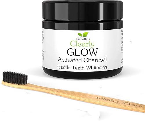 Miniatura 8 de Clearly GLOW - Polvo de carbón activado natural para blanquear los dientes + cepillo de dientes de bambú suave  Polvo de dientes 100% puro de grado