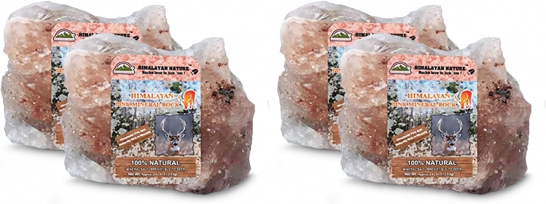 Himalayan Glow 100% Authentic Himalayan Pink Salt Chunks, 10 LBS, Animal Feed Salt Block, Plastic Bag of Salt Chunks for Deer, Hoarse & Animals, Pack of 2