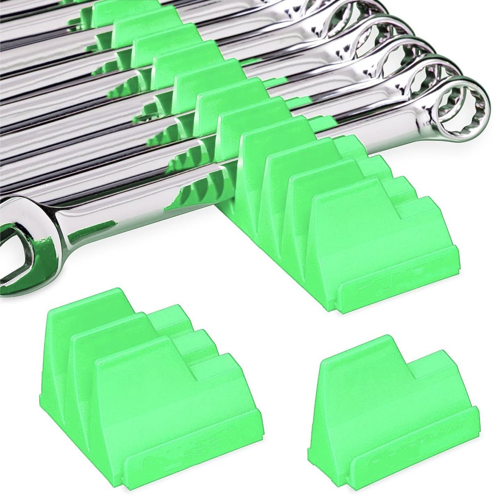 Modular Wrench Organizer for Tool Box, Magnetic Wrench Organizer for 20 Wrenches, Magnetic Wrench Holder, Modular Wrench Rack for Tool Drawer Storage, Fits Size Range 1/4in-1