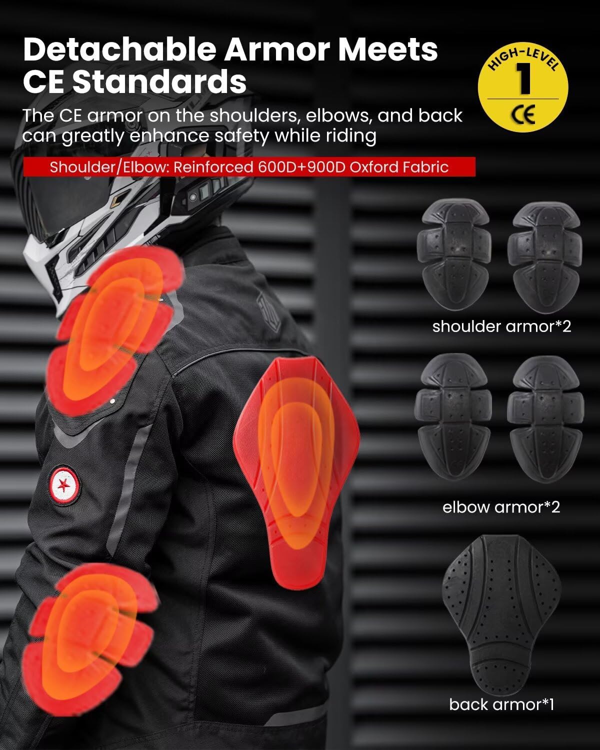 ILM Motorcycle Mesh Jacket CE Armored Detachable Waterproof Liner JRC2-M image 4