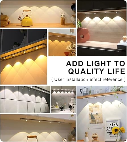 Miniatura 2 de Luz LED con sensor de movimiento para gabinete, recargable por USB, luz nocturna inalámbrica regulable, para encimera de cocina, pasillo, escalera y