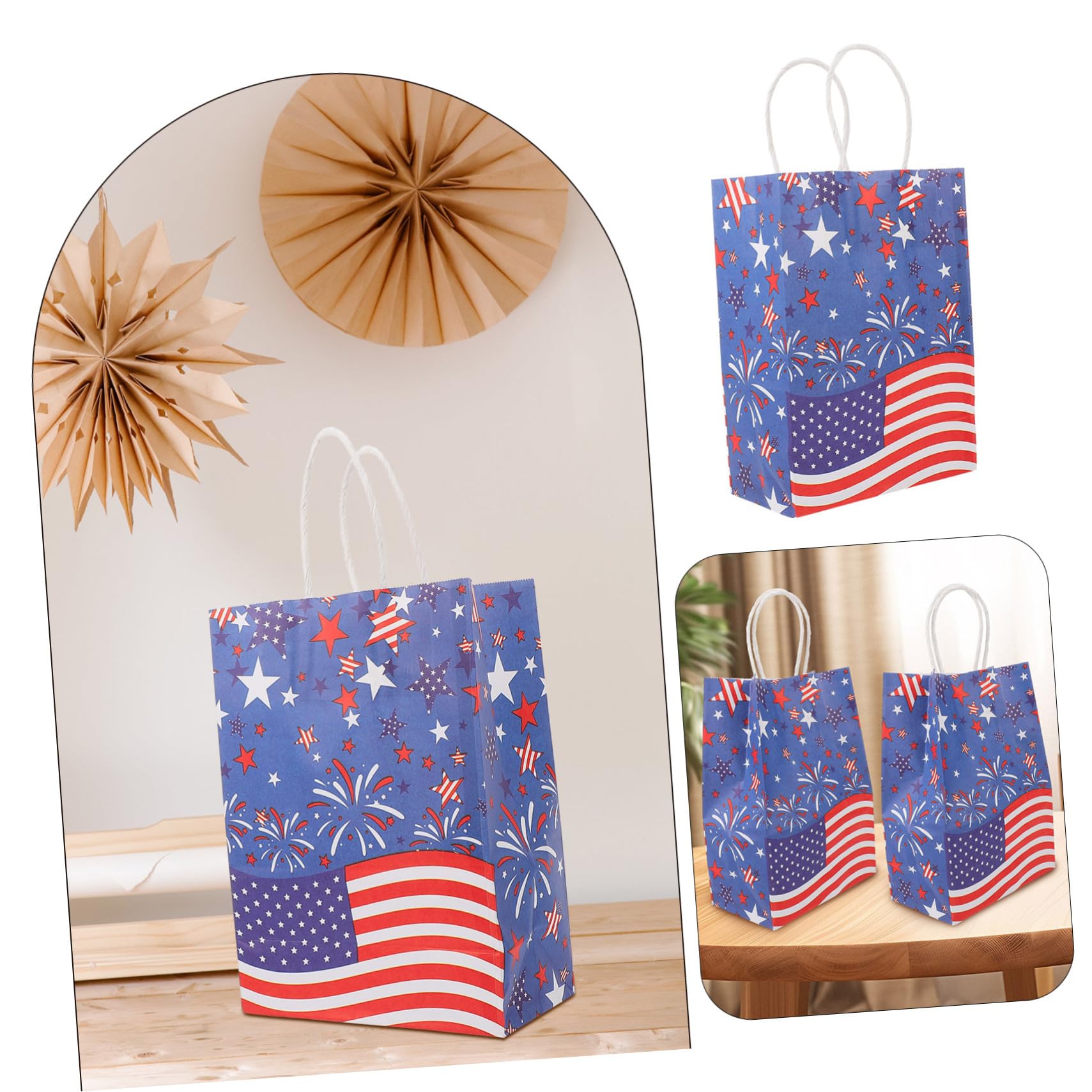 NUOBESTY 4 Sätze Geschenktüte Zum Unabhängigkeitstag Taschen Zum Verpacken Von Geschenken Große Geschenktüte Dekorative n Groß Partytaschen Papier 12 Stück * 4