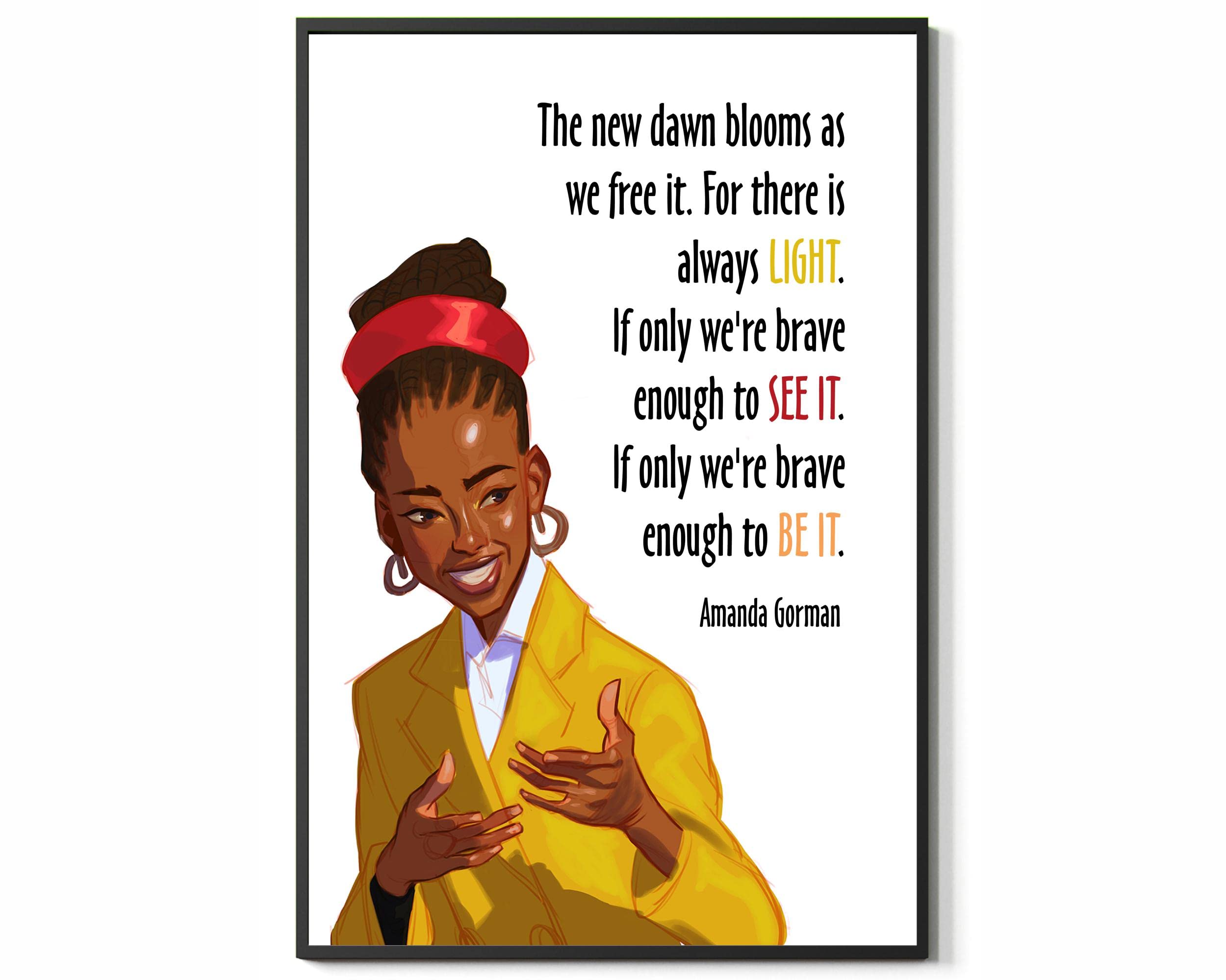 For There Is Always Light Poster by Amanda Gorman Quotes Wall Art Poem Motivational Poem Inspirational Feminist