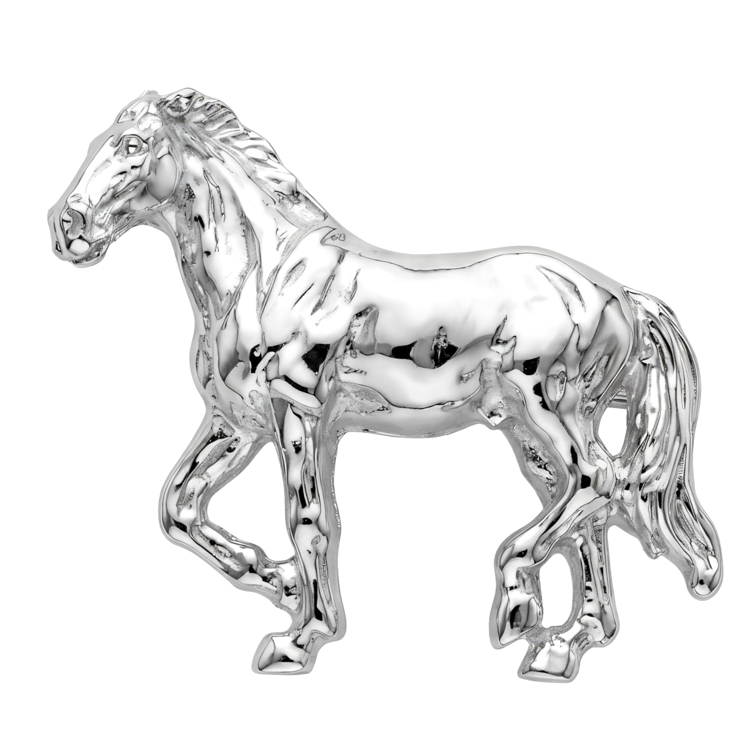 Alexander Castle 925 Sterling Silber Pferdebrosche für Frauen - Damen Brosche Pin mit Schmuck Geschenk Box - 34mm x 30mm