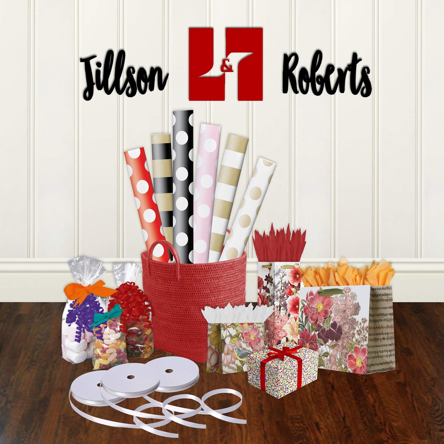 Jillson Roberts Bulk 5/8 cala dwustronna satynowa wstążka, szpula 100 jardów, biała
