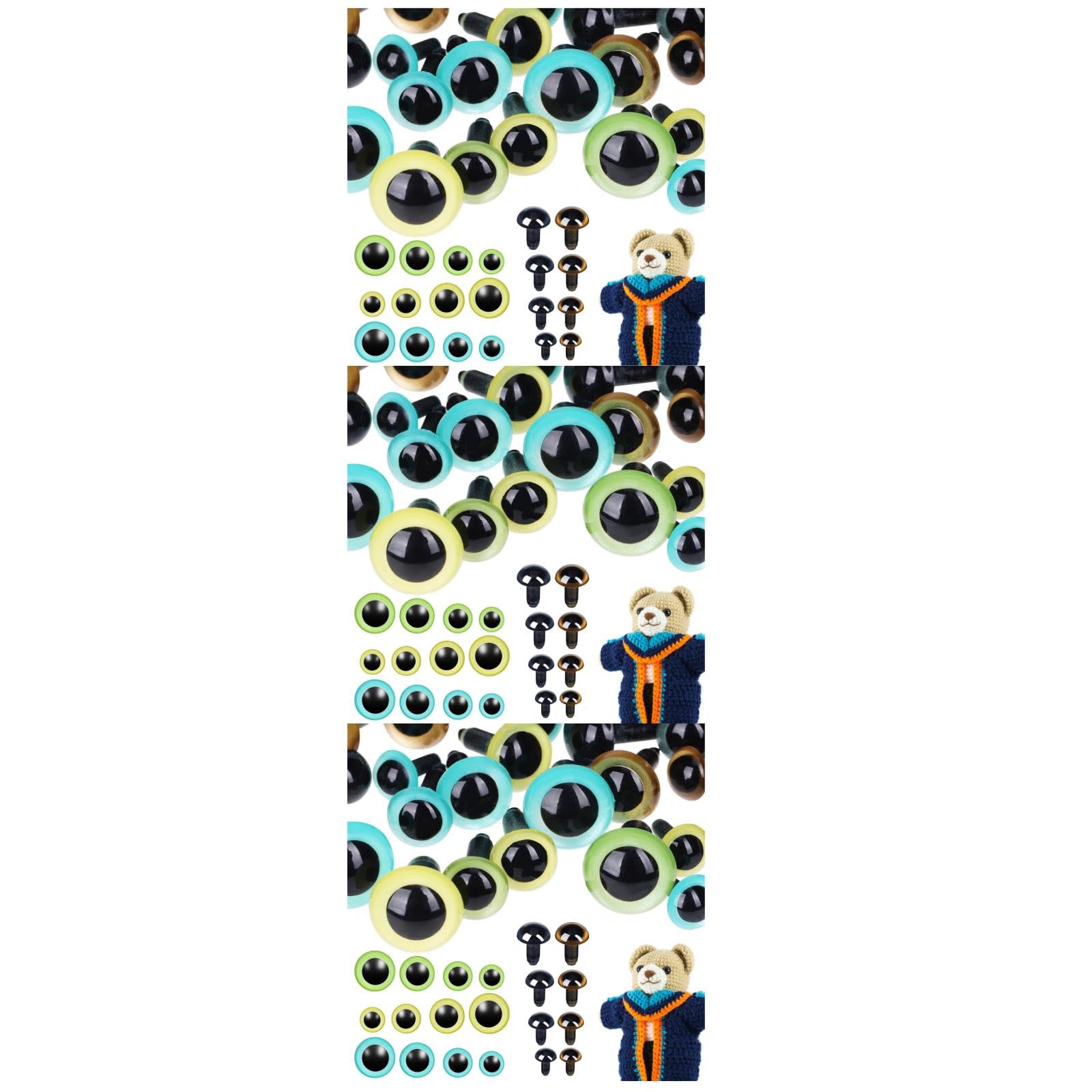 Tofficu 120 Ojos De Seguridad De Plástico con Purpurina Ojos De Animales De Peluche para Crochet Ojos De Seguridad Ojos De Animales De Peluche De Plástico Ojos De Ganchillo Artesanales De