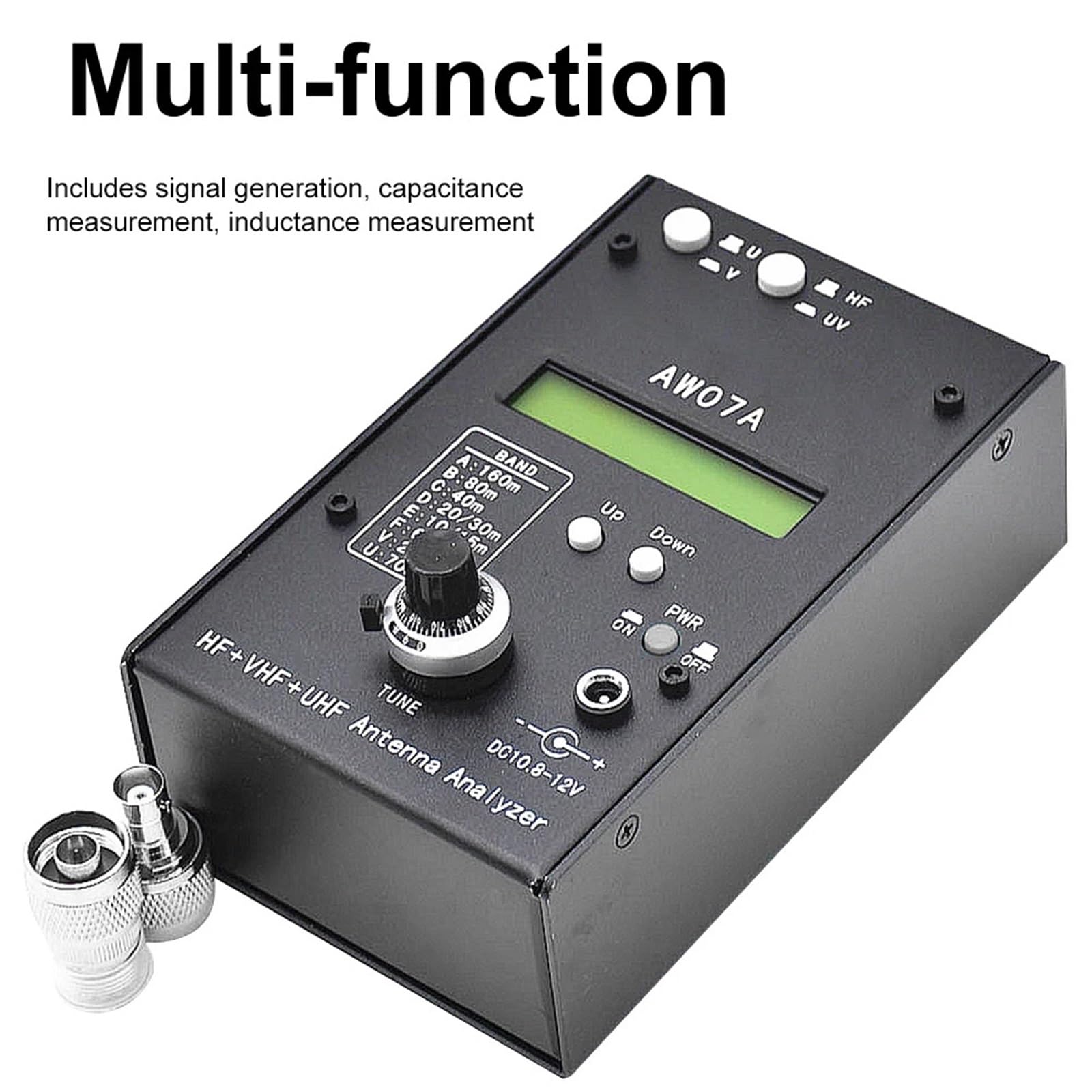 Analizator sieci, HF/VHF/UHF AW07A 1,5-470MHZ 160 M HF + UV Analizatory widma Narzędzie pomiarowe SWR Analizator antenowy z SWR od 1,0 do 9,99 dla radia amatorskiego