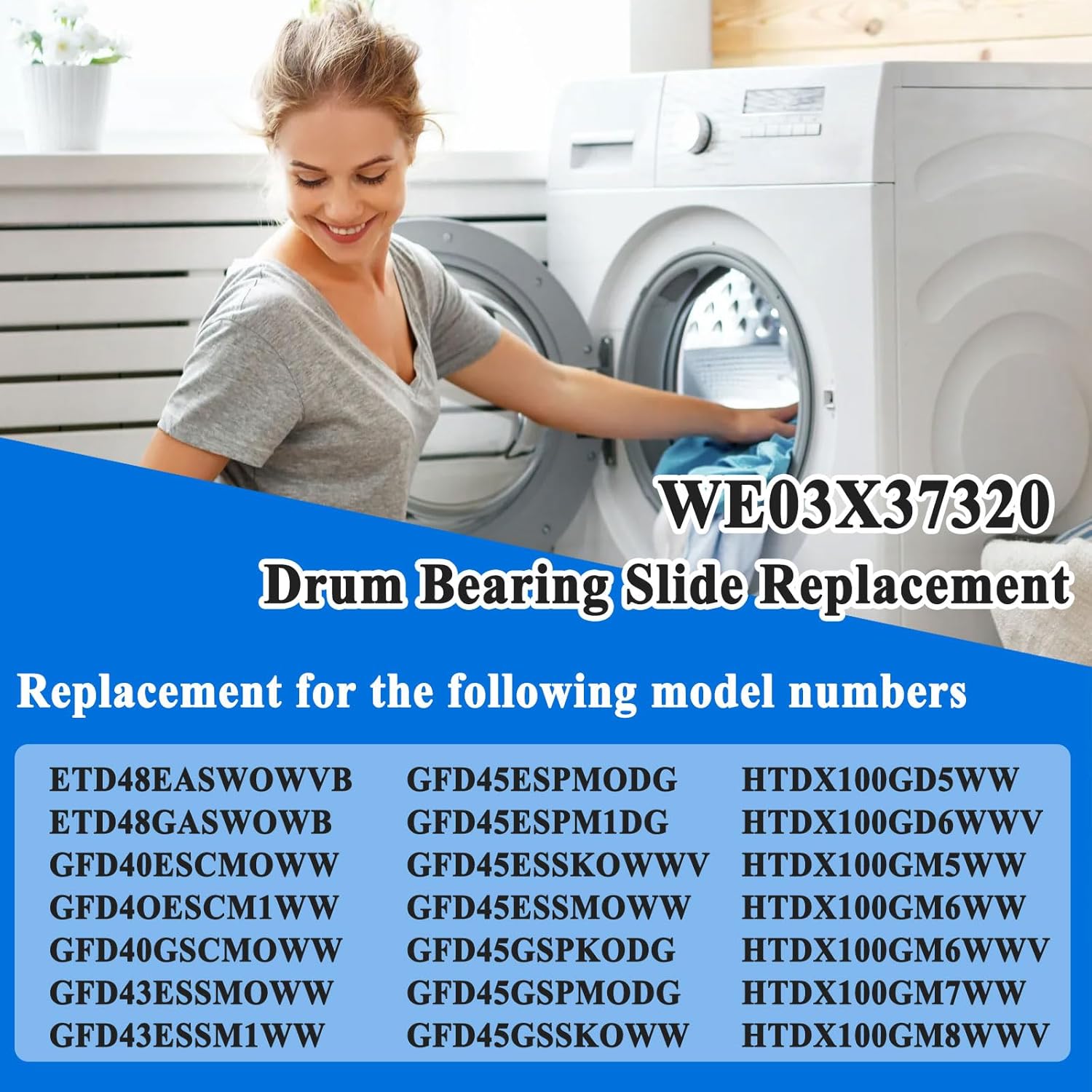 20Pcs WE03X37320 Dryer Drum Bearing Slide, Replaces WE03X34318, WE03X37320, WE3M52, AP7217726, PS17626249