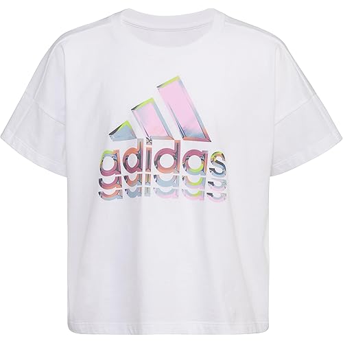 adidas Girls' Short Sleeve Loose Fit Tee