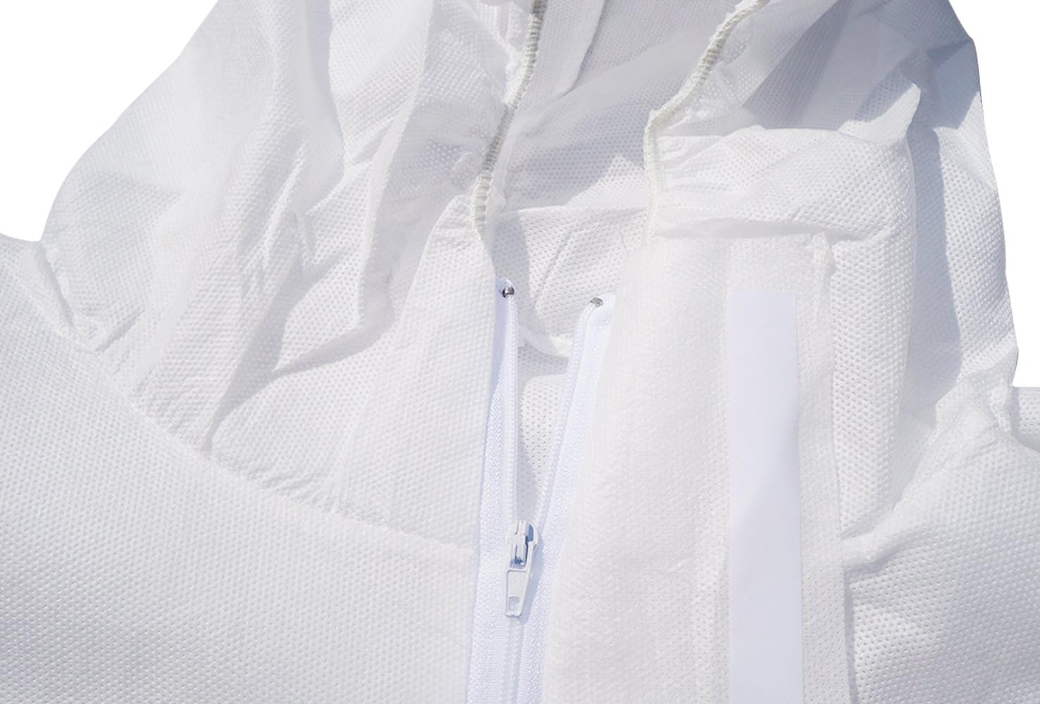 Holiday Deals 🛒 Raytex 5 Pack SMS Disposable Hooded White Coveralls Suit Chemical Protective Elastic Wrist Zipper Front Closure(X-Large)