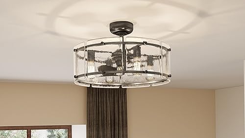 Miniatura 2 de Quoizel Fortress - Ventilador de techo LED plateado moteado con clasificación húmeda