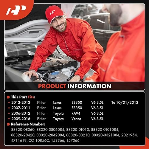 Miniatura 2 de A-Premium Compresor de A/C con embrague compatible con Toyota RAV4 3.5L 2006-2012, Venza 3.5L 2009-2016 y Lexus ES350 3.5L 2007-2012, compresor