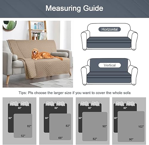 Miniatura 5 de TAOCOCO Manta de sofá impermeable para perro, funda de sofá, manta para mascotas para sofá, diván, fundas reversibles de sofá seccional, protector