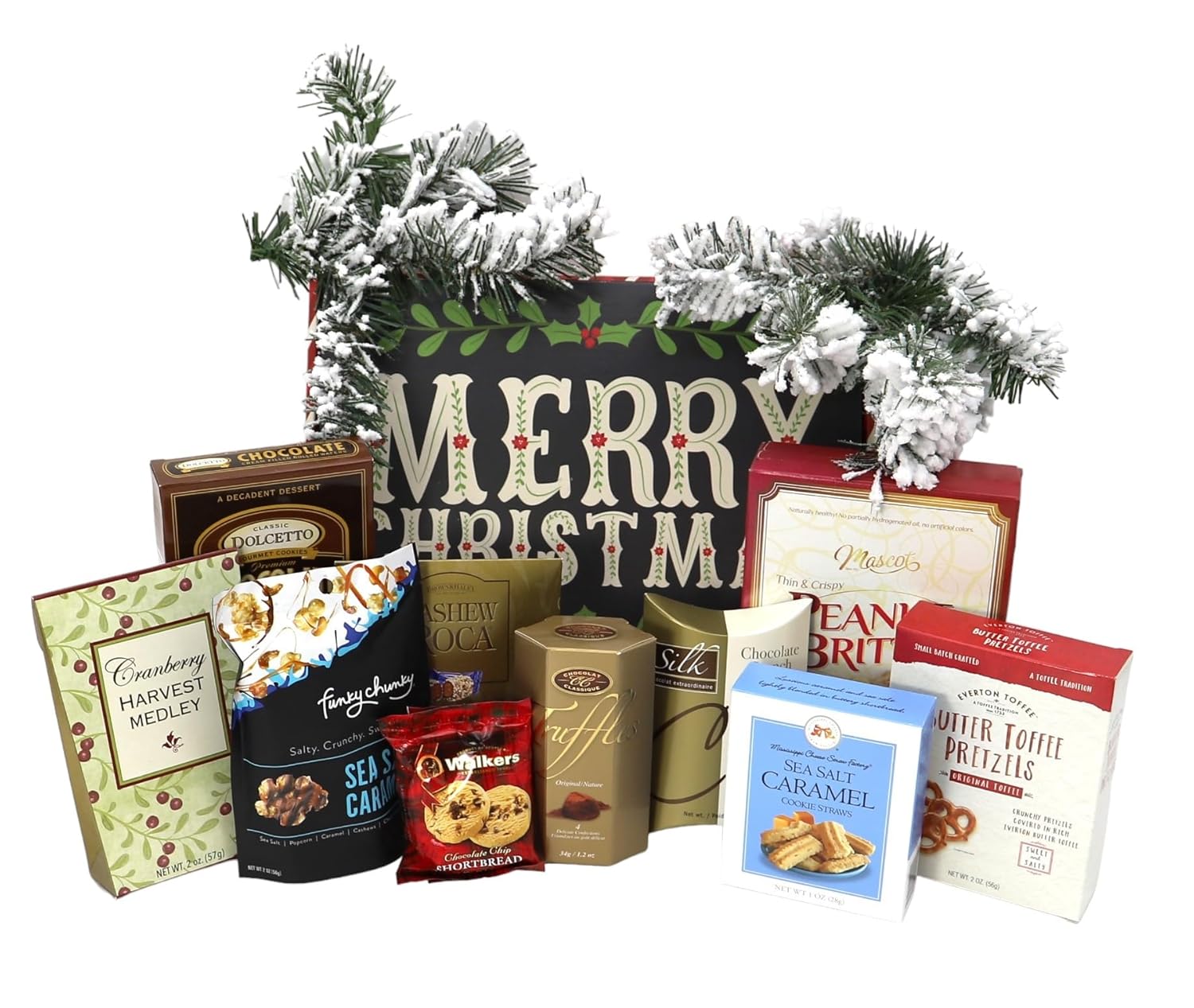 Gift Basket Village - Festive Christmas Care Package: Gourmet Wafers, Cookies, Popcorn, Chocolates, and More, Holiday Gift Box, Handcrafted in the USA