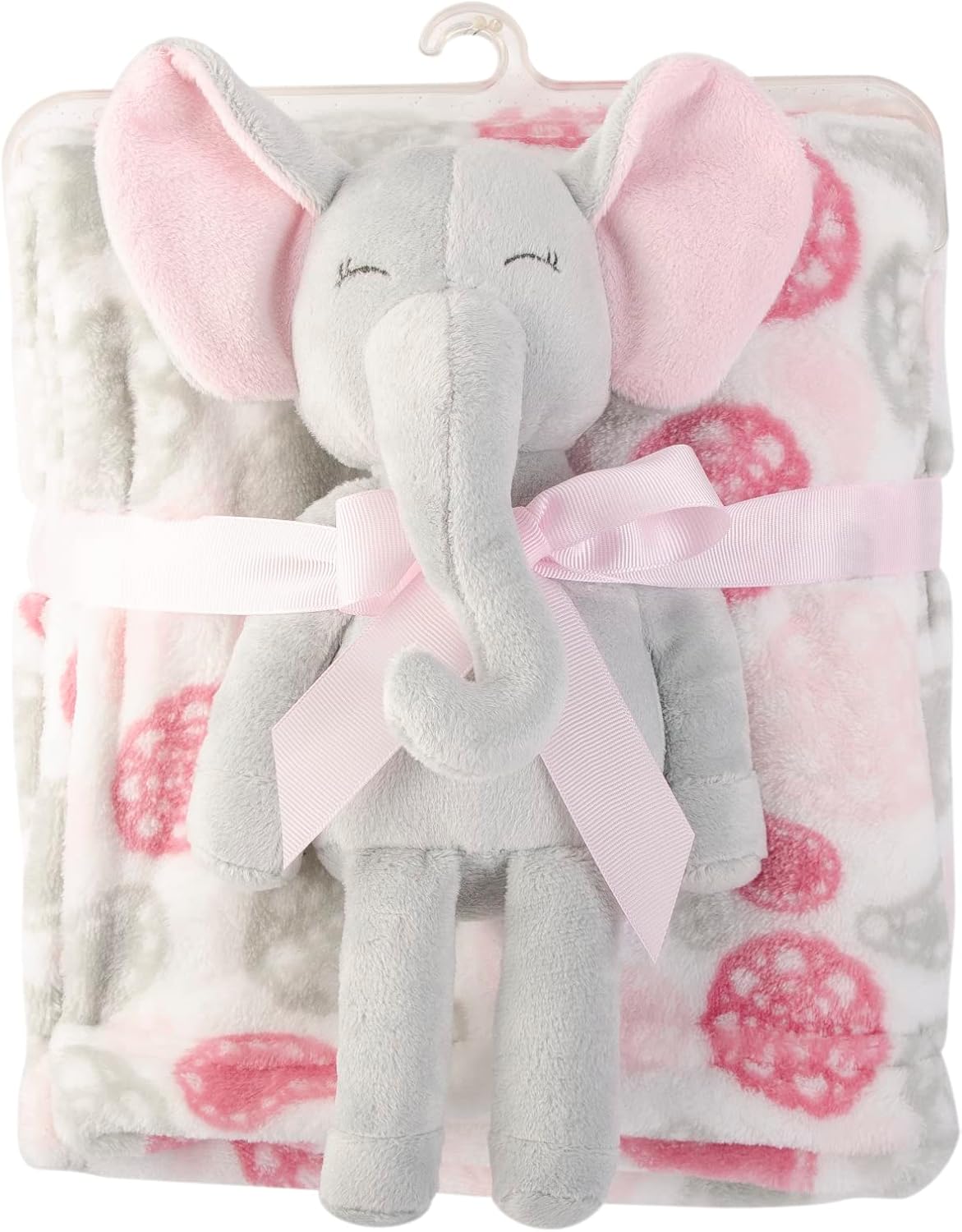 Hudson Baby Unisex Baby Plush Blanket with Toy, Paisley Elephant, One Size (Pack of 2)