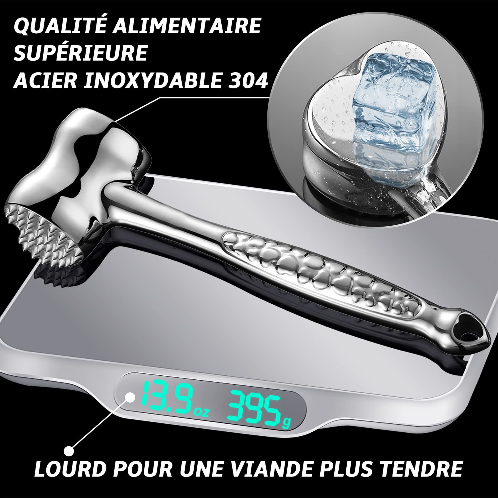 Marteau à Bijoux - ZERODIS - Double Face - Acier Inoxydable - Poignée Antidérapante - Portable
