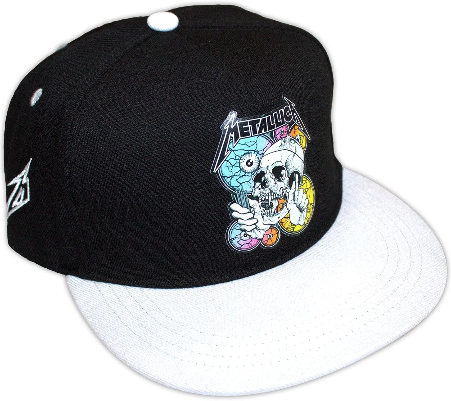 Rock Off Metallica - Unisex The Shortest Straw Multi Eyes Snapback Cap, Color Black/Grey, Size: O/S