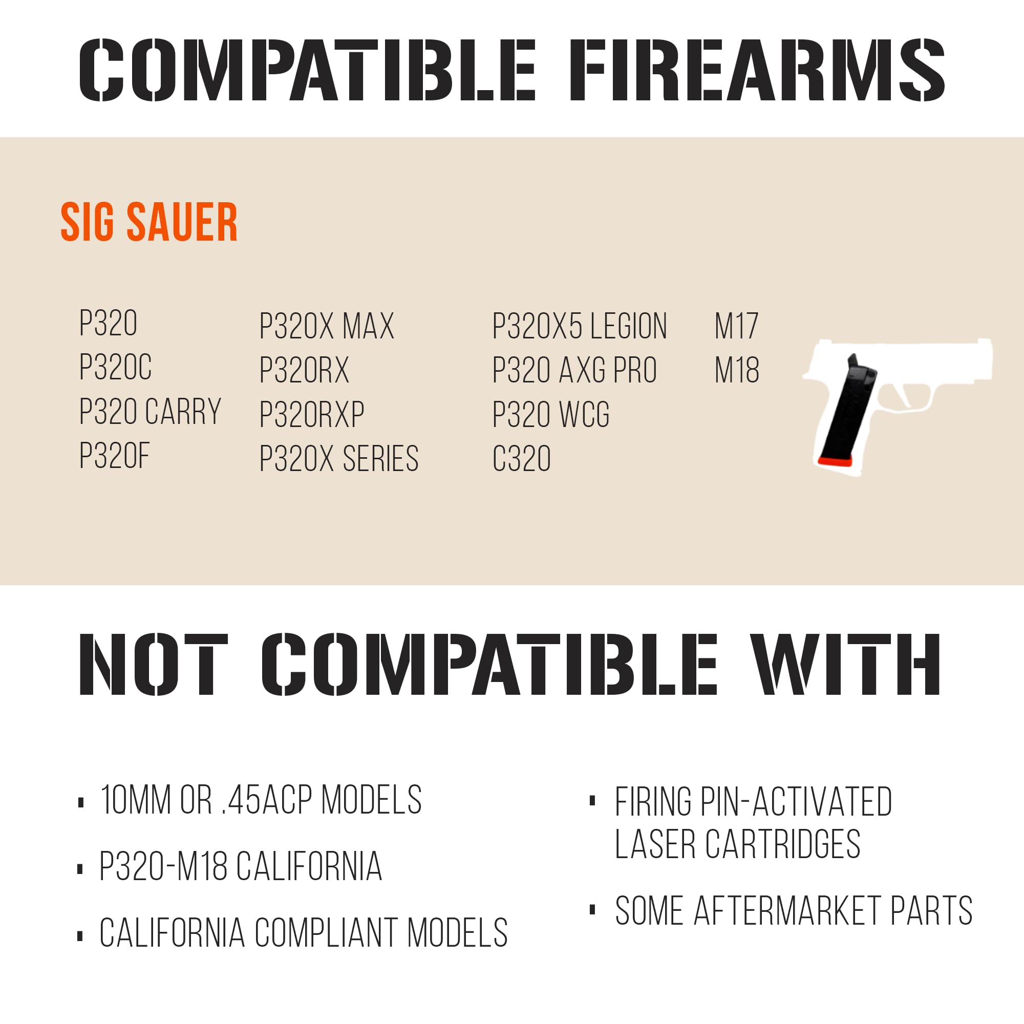 DRYFIREMAG Dry Fire Training Compatible with SIG P320 | Not Compatible with Laser Cartridges, Over Travel Stop, or Aftermarket Parts