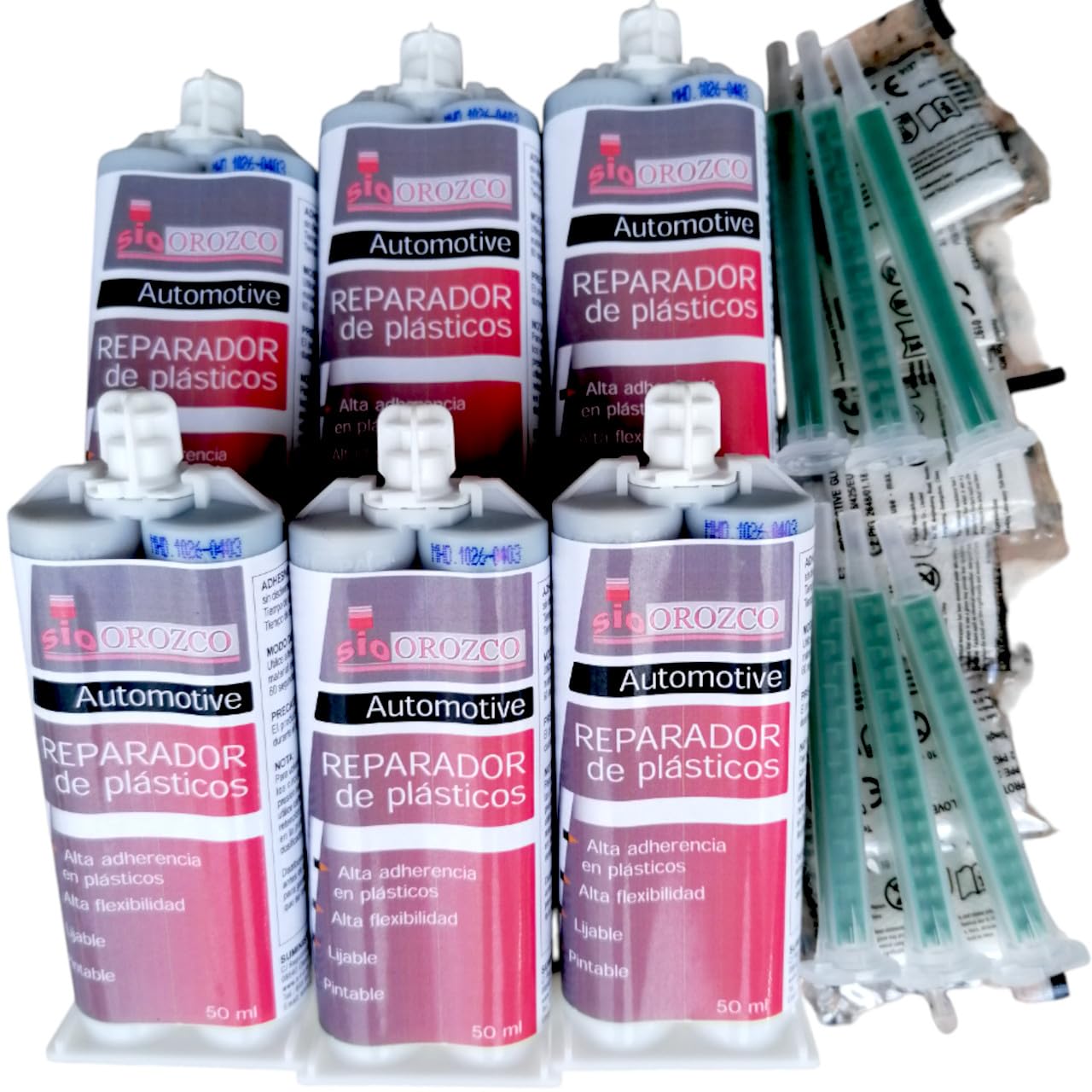 SIO 6x Pegamento para Plástico Bicomponente 50ml – Adhesivo Epoxi Alta Resistencia para ABS, PVC y Plásticos Duros – Reparación Fuerte y Rápida Automoción, Hogar e Industria
