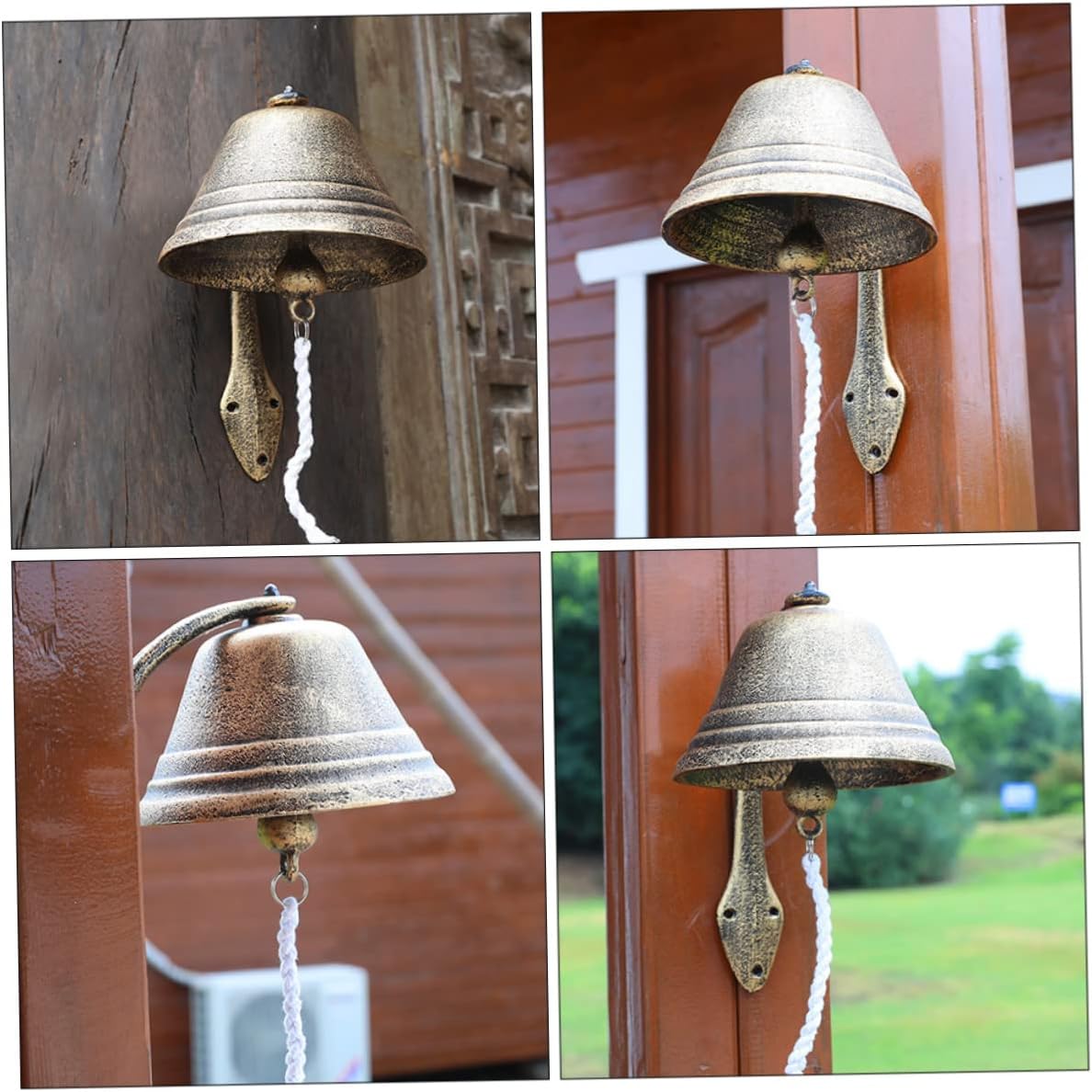 Vintage Hanging Doorbell Rustic Iron Bell Pendant for Gardens Cafes and Front Doors Unique Decorative Shaking Doorbell for Home Charm