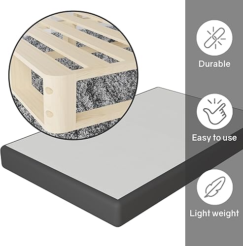 Miniatura 4 de Spring Coil Bobina, somier resistente de 8 pulgadas para soporte de colchón, base de madera natural duradera y fácil de montar, para California