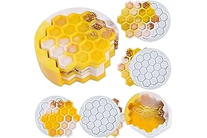 4Pcs Honeycomb Coaster Resin Molds Silicone Set with Organizer Box