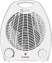 briebe Heater with Thermostat for Low Consumption, Electric, 2 Levels Power, Hot/Cold Air Fan, Safety Against Overheating, Portable Home Heating, 2000W, HT1126