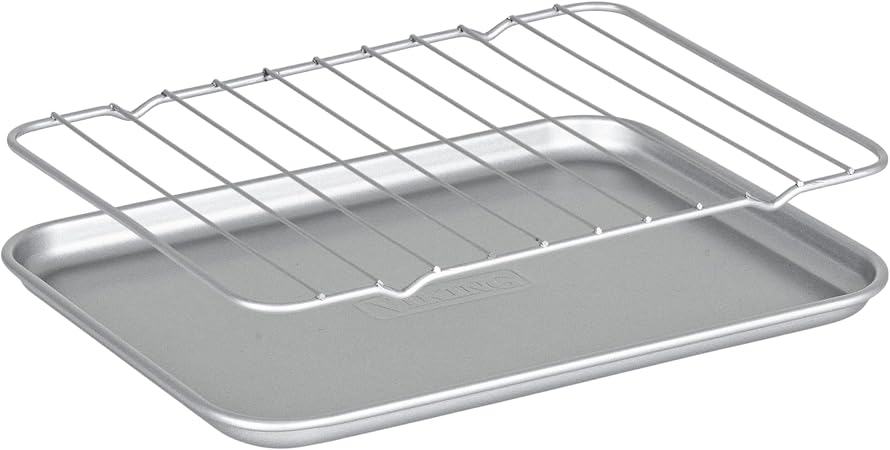 Viking Aluminized Steel Nonstick Toaster Oven Roasting Pan with Rack,