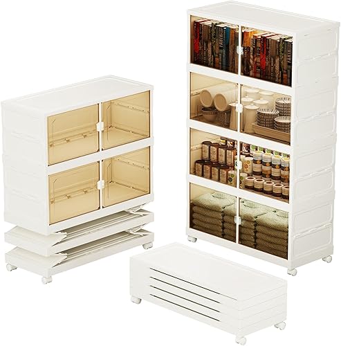 Contenedores de almacenamiento plegables extra grandes de 320 cuartos de galón, contenedores de almacenamiento apilables de 4 niveles para armario, disponible en Yaxa Colombia