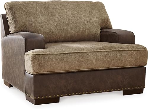 Signature Design by Ashley Silla tapizada contemporánea Caretti y medio, beige