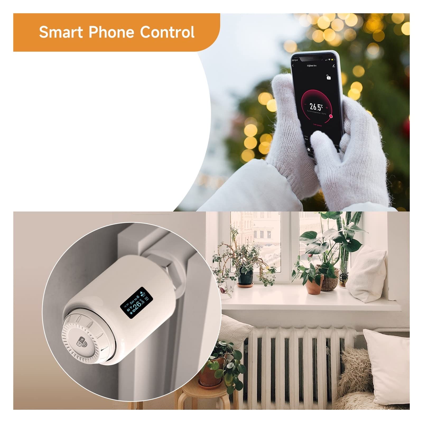 Termostato inteligente de radiador con WiFi, ahorra costos de calefacción con el controlador de temperatura termostático inteligente de válvula de radiador
