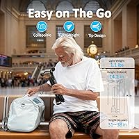 Vista 7 de Walking Cane for Men & Women, Foldable Cane with Shock Absorption - Adjustable, Lightweight Collapsible Walking Stick for Seniors & Adults, Comfort