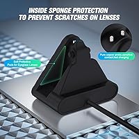 Vista 3 de Soporte de carga inteligente para lentes y cable compatible con Ray-Ban Meta Wayfarer Headliner Skyler, base de carga portátil USB-C para lentes