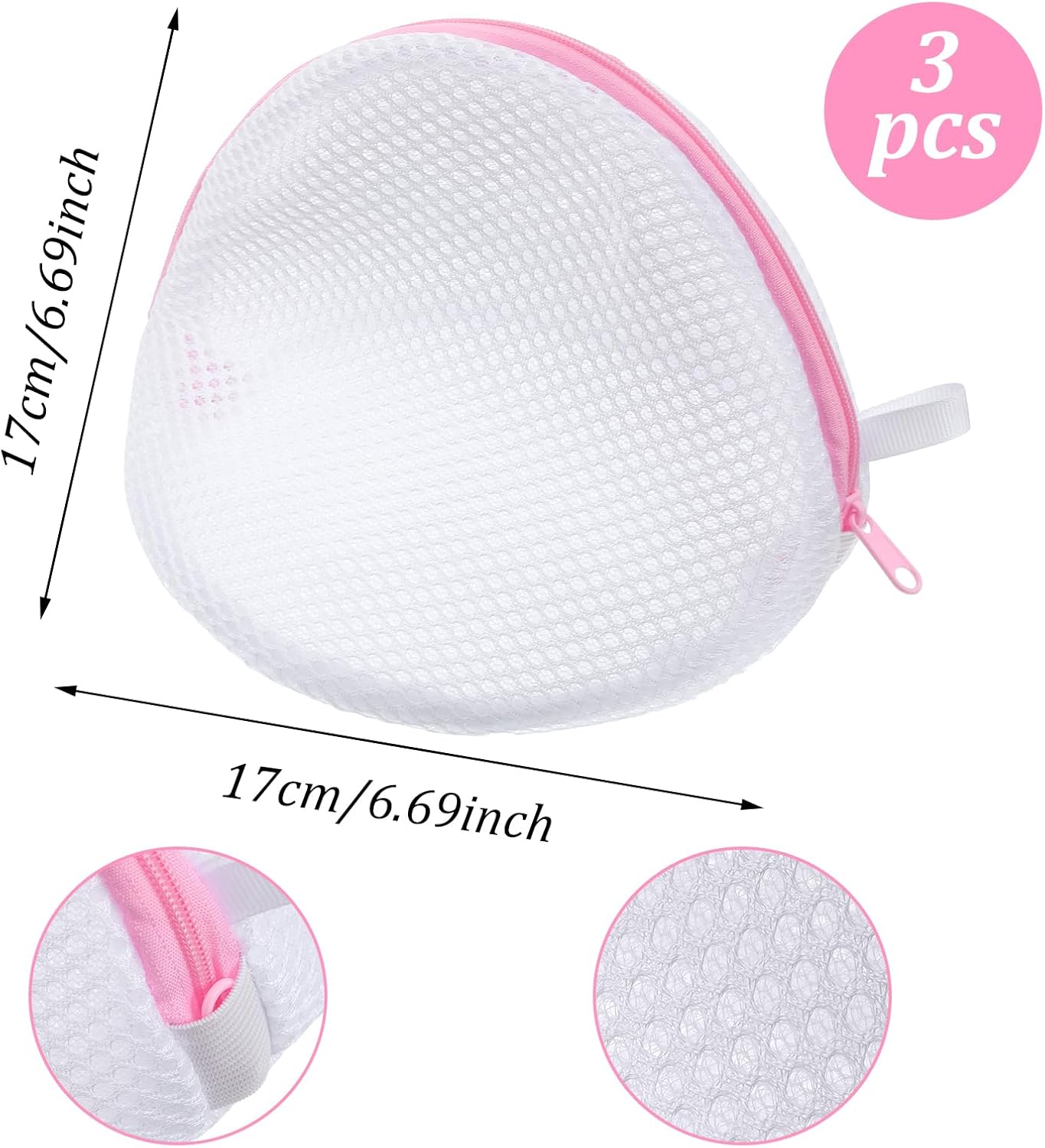 3 Pcs Bra Laundry Bags Bra Washing Bags Mesh Wash Bag for Bras with Zipper Brassiere Wash Bag for Women Laundry Storage
