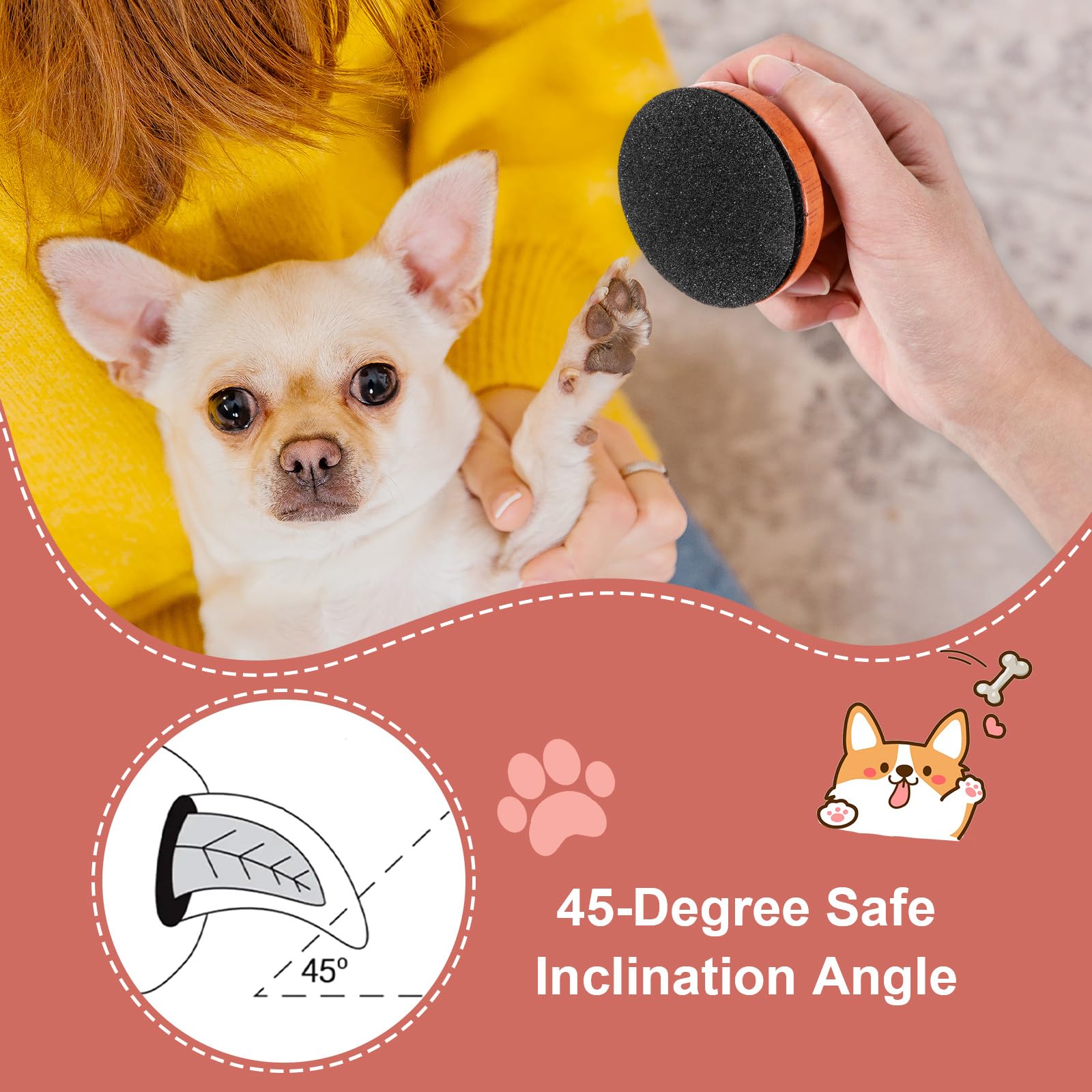 Dog Nail File with 6Pcs Replaceable Filing Disc, Dog Scratch Board for Safe and Easy Nail Care, Dogs Nails Scratch Board Ensures Smooth and Healthy Nails for Dogs and Cats - image 4