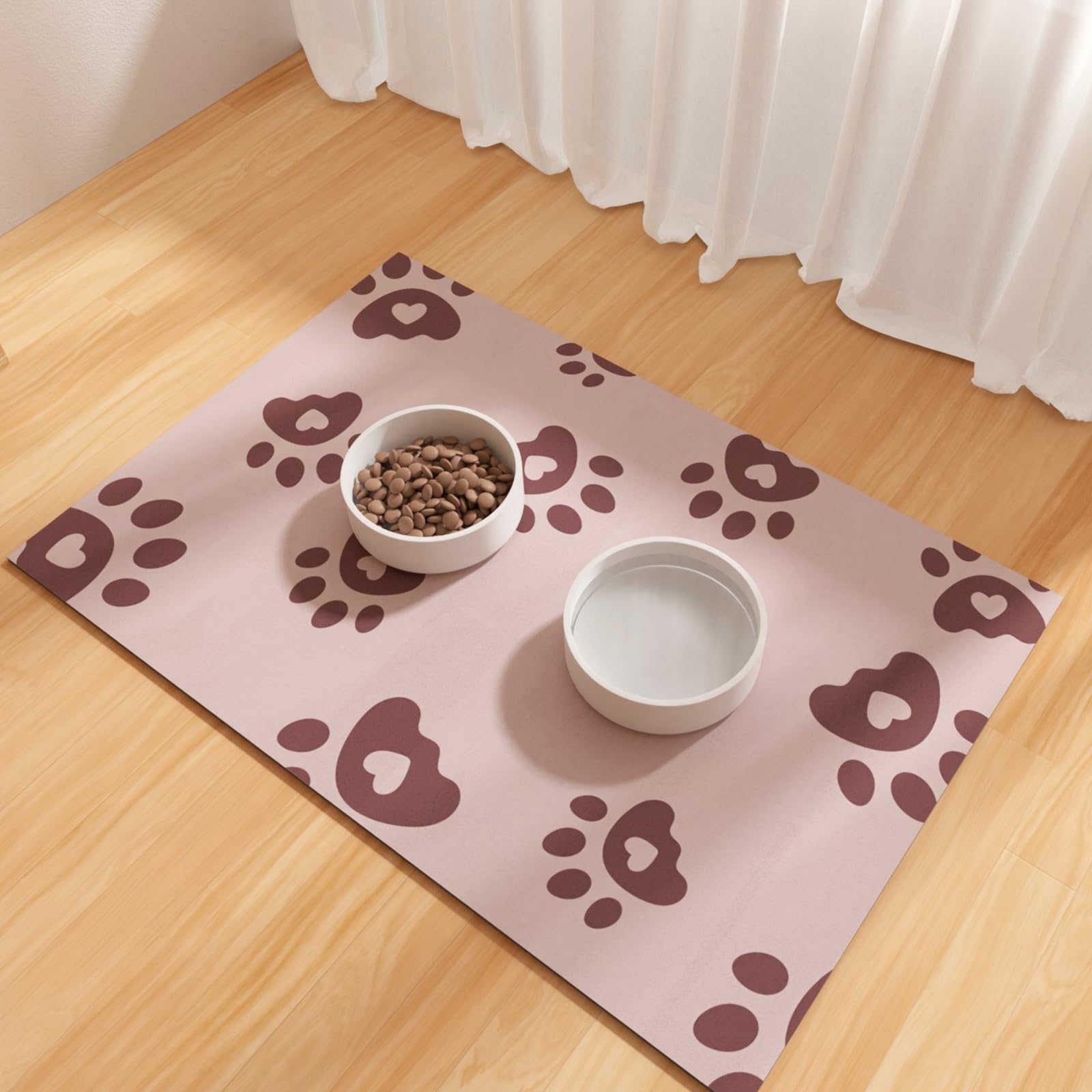 Tappetino assorbente per cani 40 x 60 cm, tappetino assorbente per ciotola d'acqua per cani, tappetino in gomma per cibo per animali domestici, tappetini per alimenti per animali domestici pe