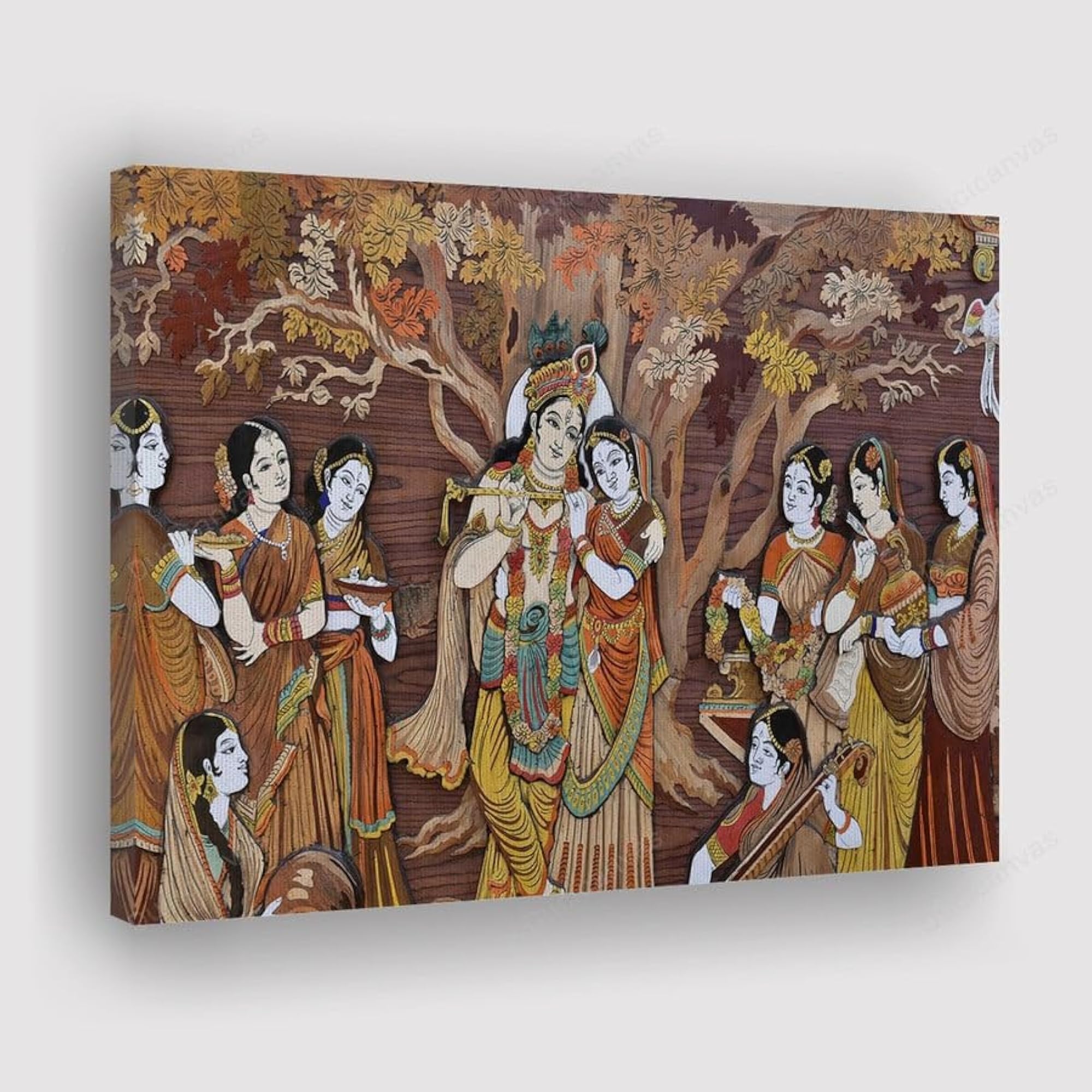 AADEE CRAFT Beautiful Lord Krishna Wall Art, Framed Canvas