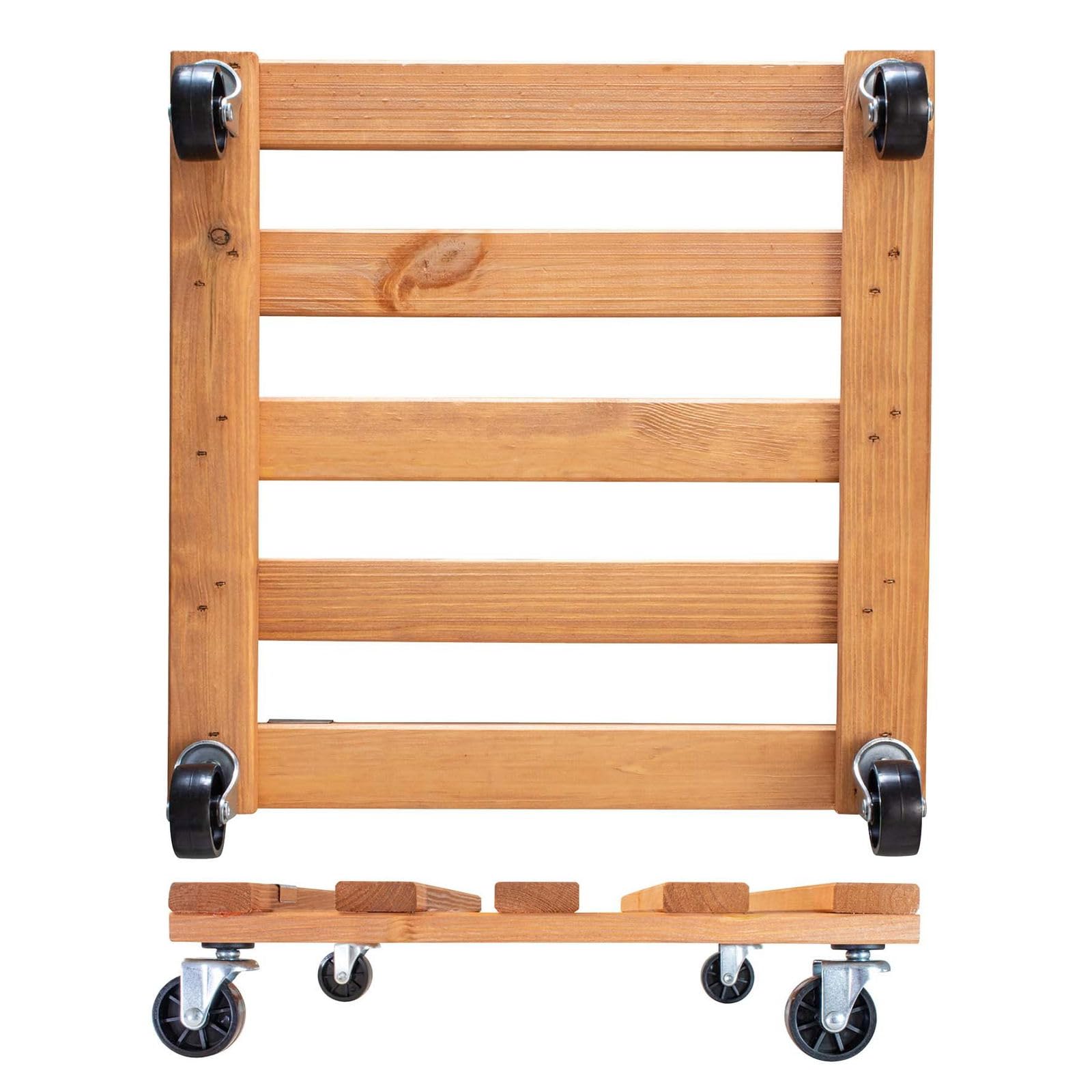 Chariot à Roulettes Wagner Pour Pots De Fleurs - Bois Massif FSC, 38x38cm, Charge 120kg, Pour Intérieur/Extérieur
