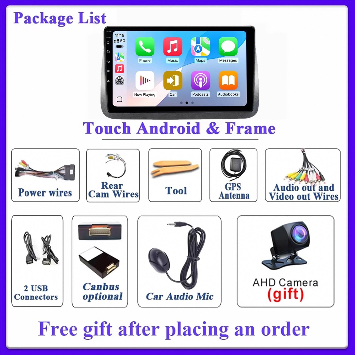 Autoradio 2 Din Bluetooth per Honda Ridgeline 2005-2015 Wireless Carplay Android Auto Stereo Auto Bluetooth Ips con Pantalla Táctil con Gps Navigatore/Swc/Mirror, 8 Nucleo 4G+64G