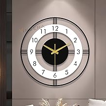 Designer Metal Wall Clock for Living Room | Latest Antique Stylish Fancy Decorative Big Size Wall Watch for Bedroom, Office, Kitchen, Dining, Hall and Décor (Style 4, 40 cm)