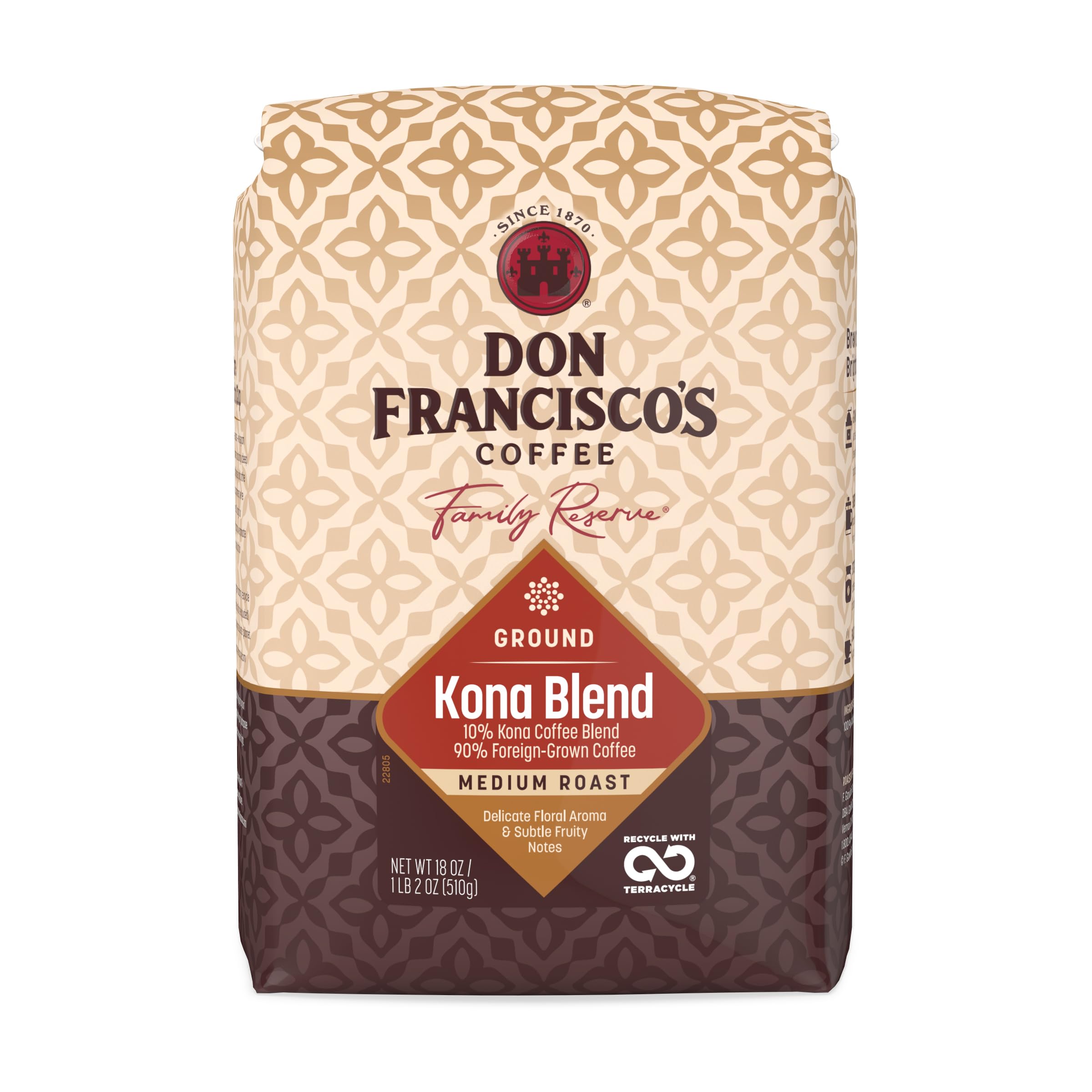 Amazon.com : Don Francisco's Kona Blend Ground Coffee, Medium