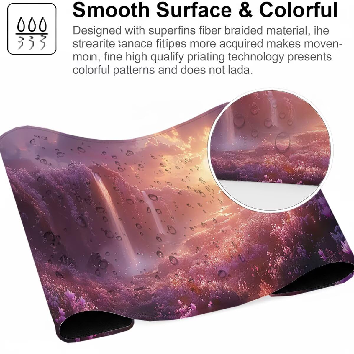 Tappetino per Mouse Gaming XXL 1200x600x3mm– Ufficio Mousepad Grande – Migliora la Velocità e la Precisione Tenuta Stabile Sottomano per Ufficio e Casa Accessori Scrivania Paesaggio PjY15301 N-U