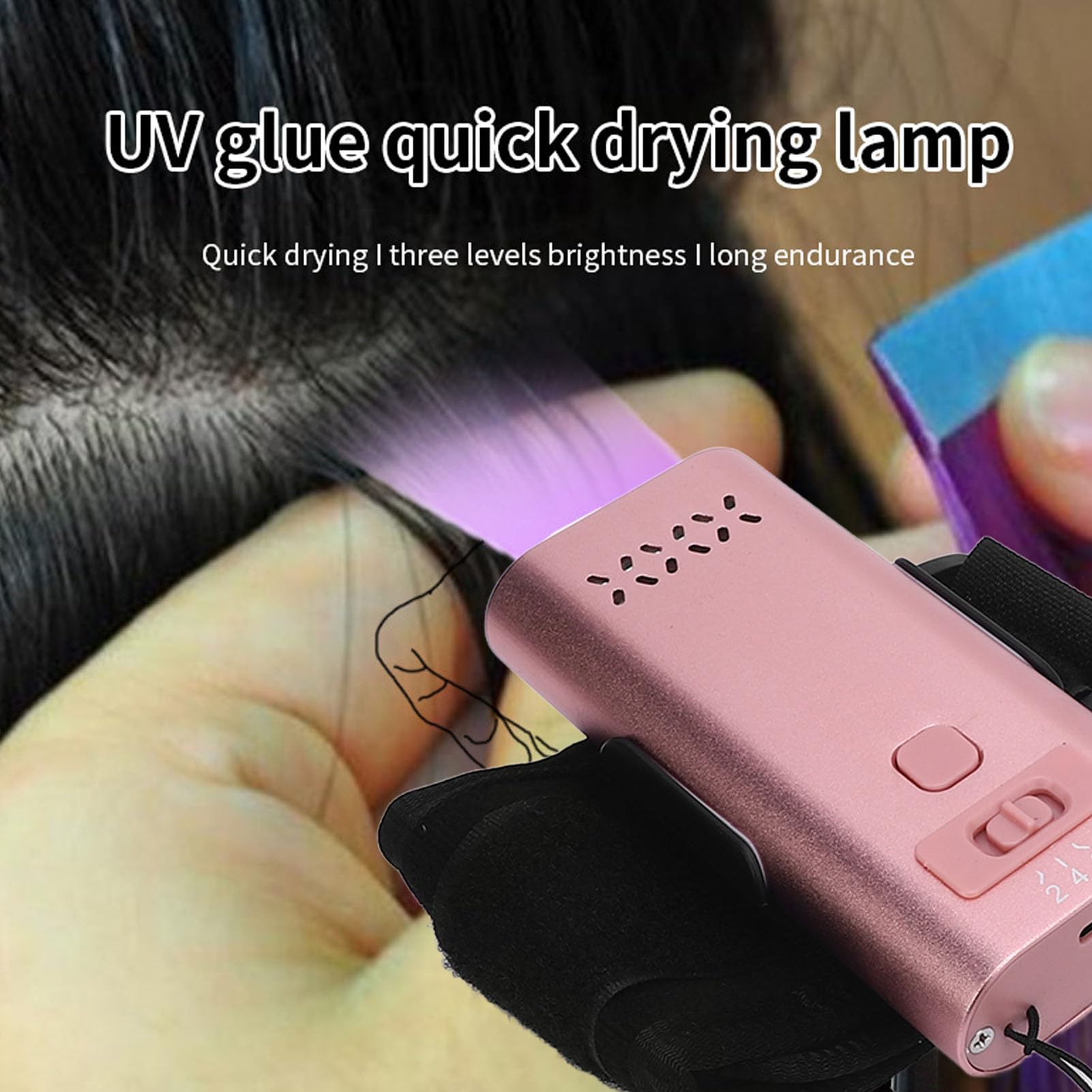 Tosuny 6W UV-LED-Härtungslampe 395nm |3-Gang-Gel-Handgelenklampe für Nagel- und Wimpernverlängerung und Haarkunst (Roségold)