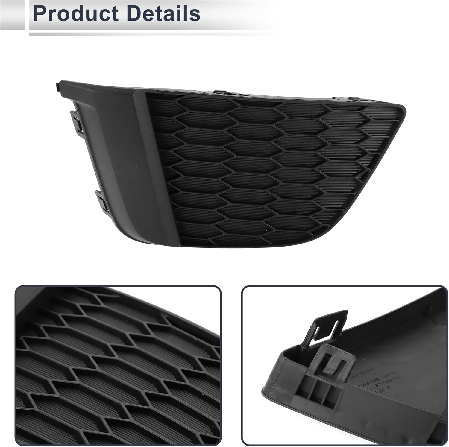 Front Right Fog Light Grill for Honda Fit 2015-2017 Front Lower Bumper Fog Light Cover Inserts No.71103T5RA00 ABS 1pc - Image 4