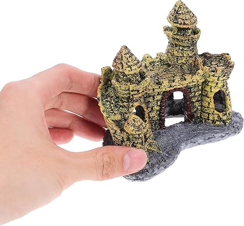 Miniatura 9 de POPETPOP Decoración de reptiles de resina para acuario, decoración de castillo, decoración de castillo, decoraciones de peceras para pecera,