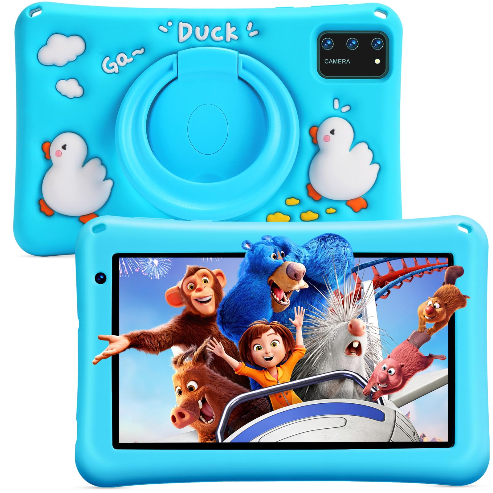 Kids Tablet 7 Inch Android 13 Octa-Core, 8GB+64GB, 5800mAh Battery, 5+8MP Dual Camera, Parental Control, Shockproof Silicone Case, GMS Certified, Educational Apps (Blue)-image-16