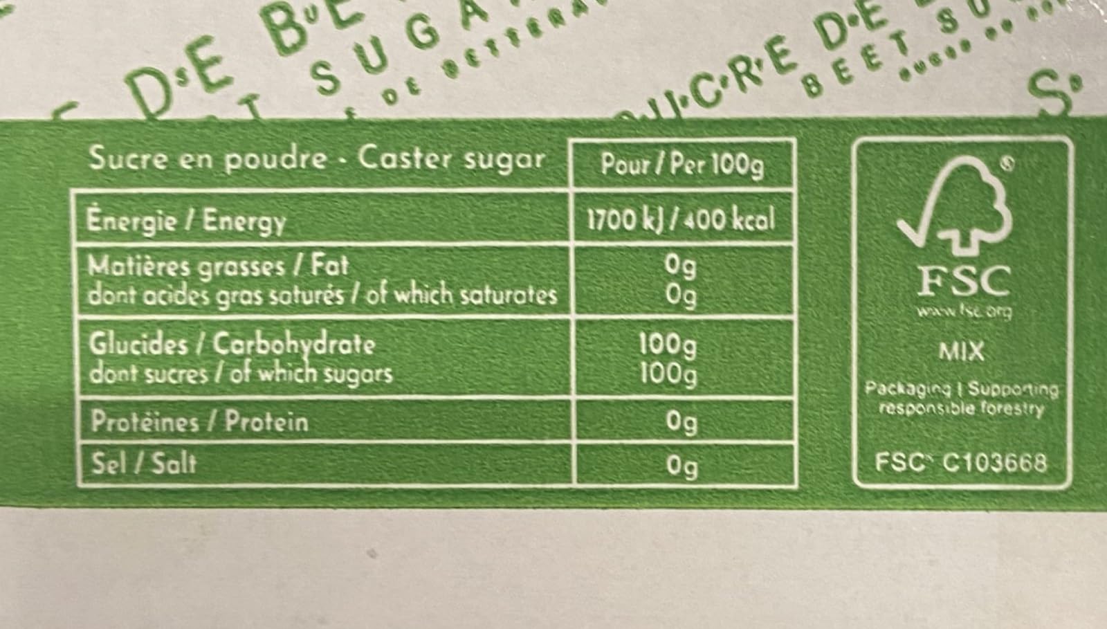 Sucre en Poudre de Betterave BIO Saiont Louis 1000 x 4g/Boite - Offres de 1, é et 3 Boites livraison Gratuite France (1 boite)