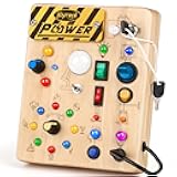 Joyreal Montessori Toddler Busy Board, 19 Led Wooden Sensory Board Educational Toy, Montessori Toys for 1-6 Year Old, Travel Toys Gifts for Toddlers Boys and Girls